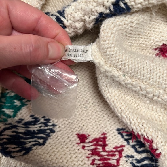 Orvis Vintage Hand Knit Thick Sweater Cream‎ Women's Large - Picture 12 of 12